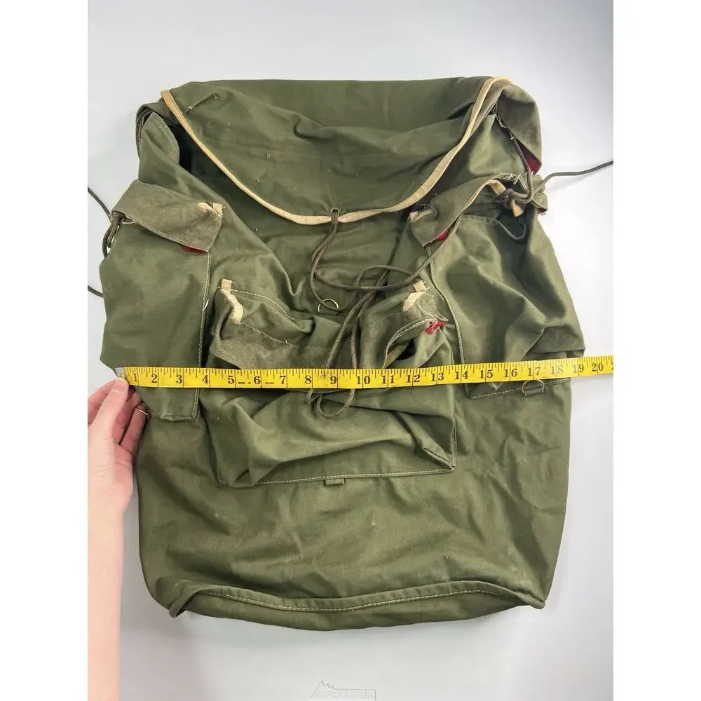Vintage Del Campo Military Rucksack Pack Bag Olive No Straps